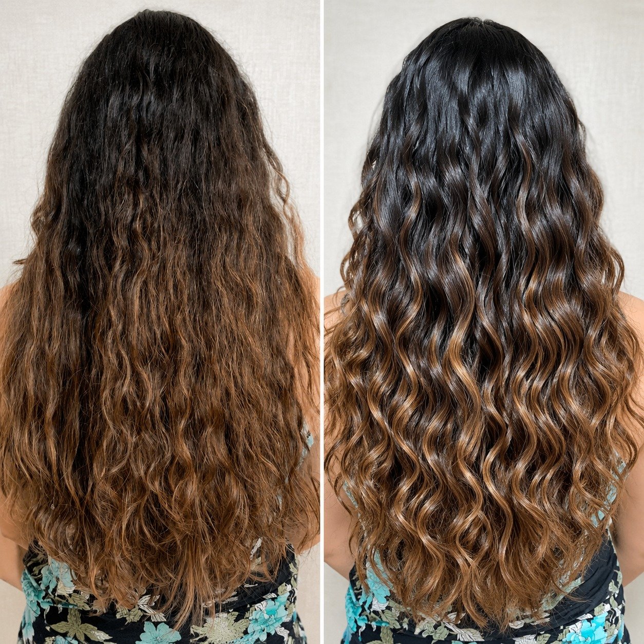 Antes e depois ondulado