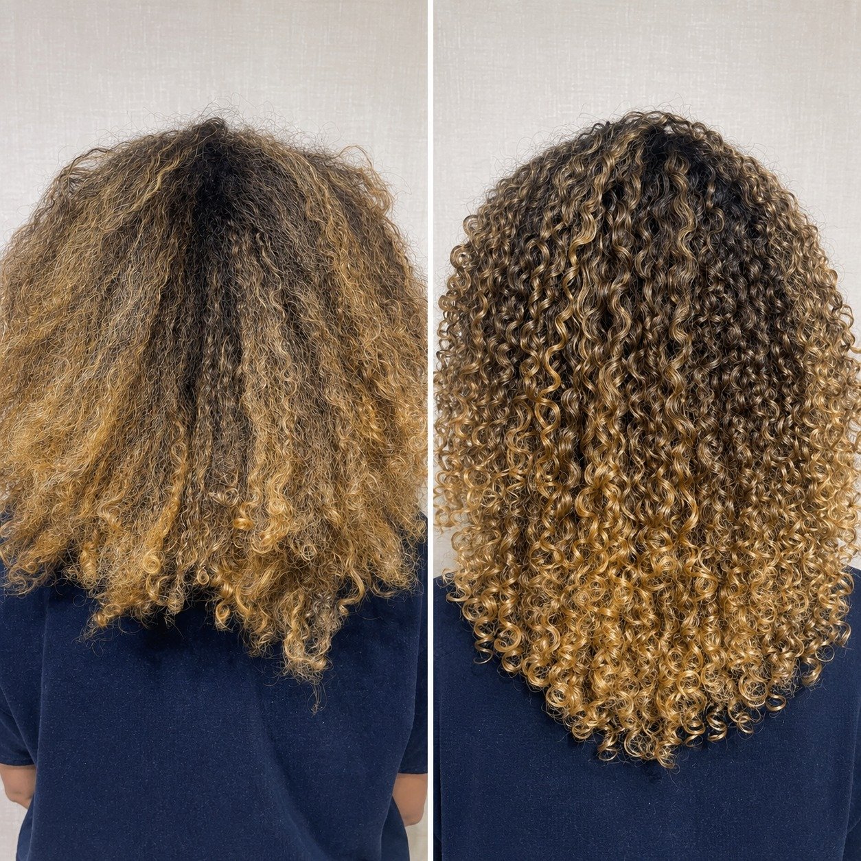 Antes e depois cacheado