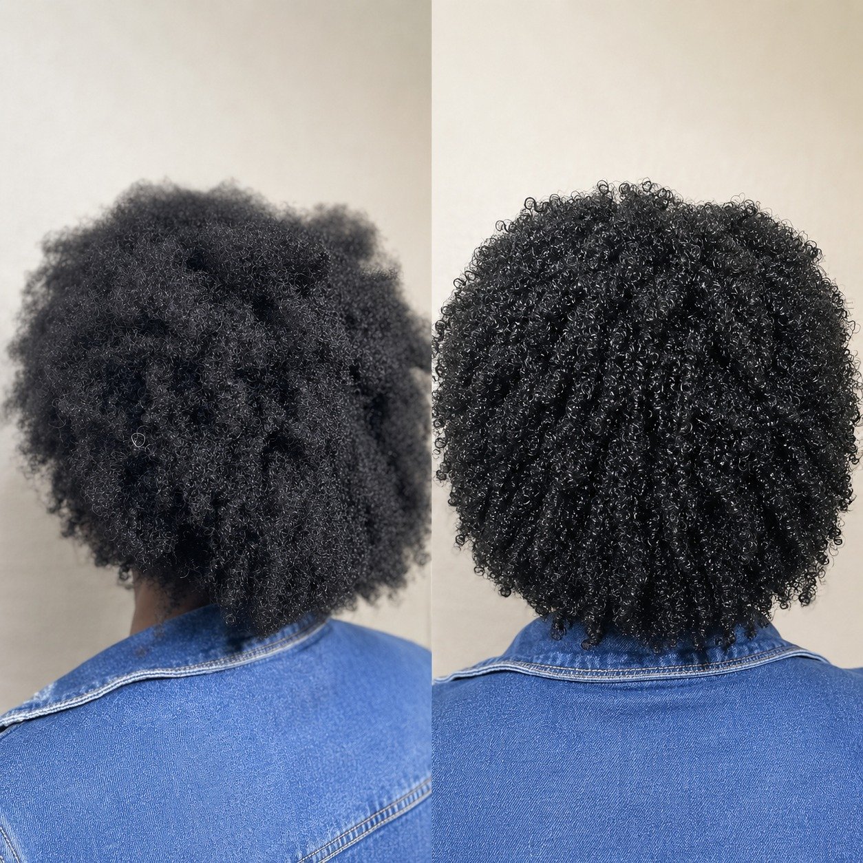 Antes e depois crespo